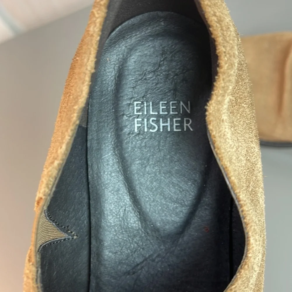 EILEEN FISHER ALE SS CHESTNUT SUEDE ANKLE BOOTS 9.5